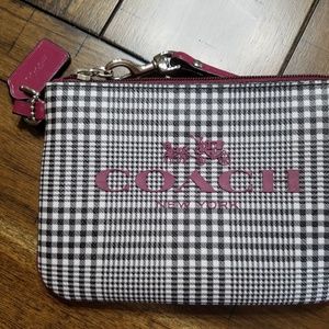 Coach Peyton Glen Plaid Horse & Carriage Wristlet